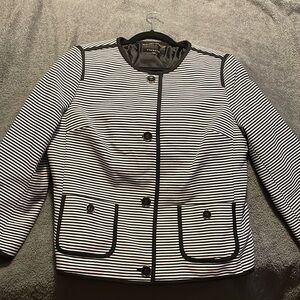 Talbots Black And White Striped Jacket
